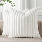 Pallene Faux Fur Plush Throw Pillow Covers 18x18 Set of 2, Luxury Soft Fluffy by PALLENE