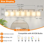 DLLT 6-Light Bathroom Light Fixtures: Nickel Modern Vanity Lights - Image 6