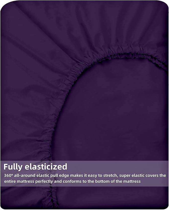HBHLFZ Full Fitted Sheet Only, Soft Breathable Bottom Sheet - Image 5