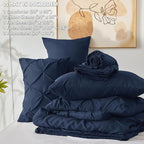 CozyLux Oversized Queen Comforter Sets Navy Blue, 7 Pieces Oversized Queen - Image 6