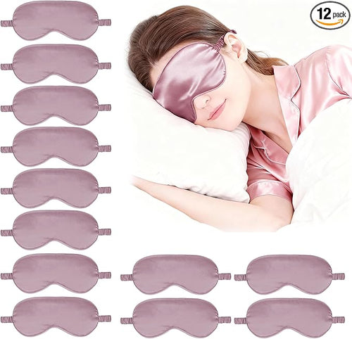 12PACK Silky Sleep Masks Satin Eye Mask Silk Eyes Cover by WJingYiJia