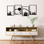 Art3d Black Metal Wall art, 4 Pieces Wall Decor - Image 4