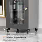 OmySalon Salon Cart with Wheels, 3-Tier Rolling Beauty Cart with Glass Door & - Image 6