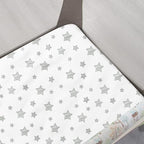 Pack and Play Sheets, 2 Pack Mini Crib Sheets, Stretchy Playard Fitted Sheet - Image 3