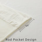Joydeco Ivory Velvet Curtains 84 inch Length 2 Panels, Luxury Blackout Rod - Image 3