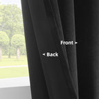 Joydeco Black Velvet Curtains 120 inches Long 2 Panels, Luxury Blackout Rod - Image 4
