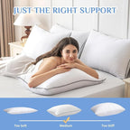 JOLLYVOGUE King Size Pillows Set of 2, Hotel Collection Bed Pillows - Image 4