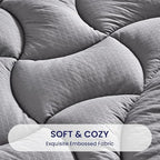 SLEEP ZONE Waterproof King Mattress Pad, Soft Mattress Topper, Fitted Mattress - Image 3