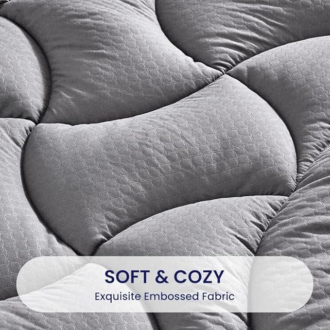 SLEEP ZONE Waterproof Twin XL Mattress Pad, Soft Mattress Topper, Fitted - Image 3