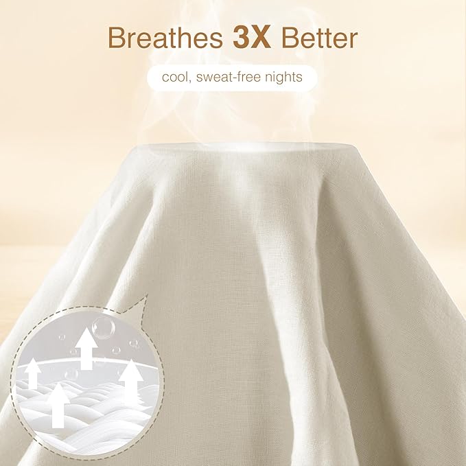 SONORO KATE 100% French Linen Duvet Cover King Size, Soft Breathable - Image 3