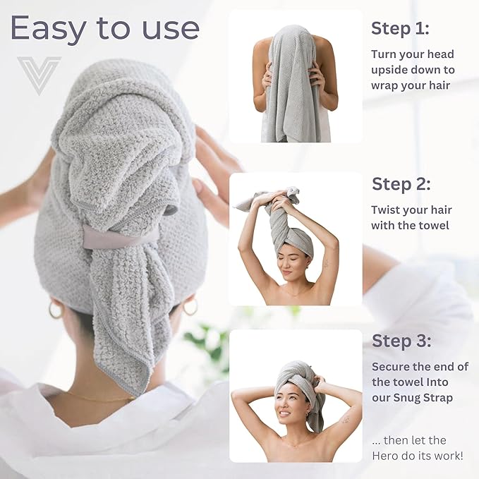 VOLO Hero Hair Towel – Ultra Soft Nanoweave™ Microfiber, Super Absorbent Quick - Image 5