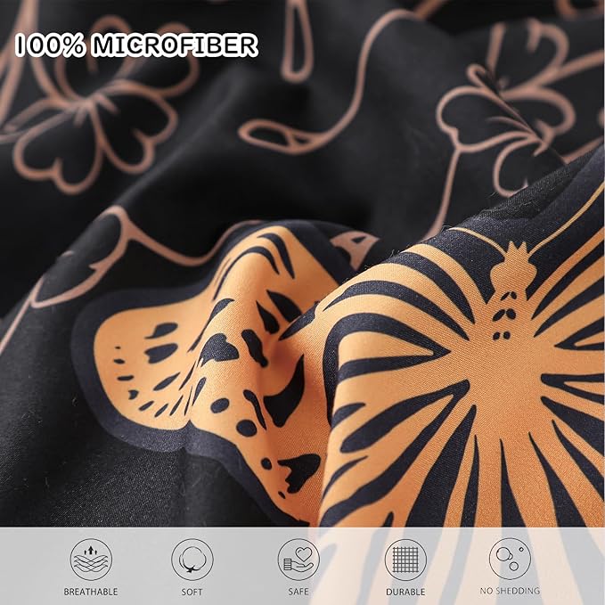 Yogeneg 7 Piece Bed in a Bag Full Size Comforter Set Black Bedding Set - Image 5