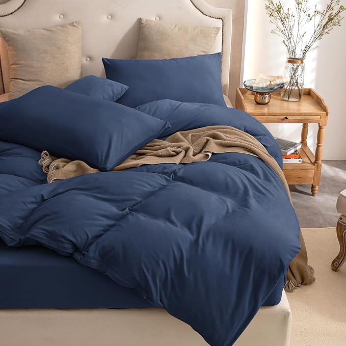 PURE ERA Jersey Knit Duvet Cover Set 100% T-Shirt Cotton Super Soft Comfy 3pc - Image 4