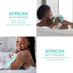 UJFQBH African Bath Sponge African Net Long Net Bath Sponge Exfoliating Shower - Image 5