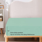 HBHLFZ Full Fitted Sheet Only, Soft Breathable Bottom Sheet - Image 3