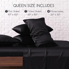 MR&HM Satin Bed Sheets, Queen Size Sheets Set - Image 7