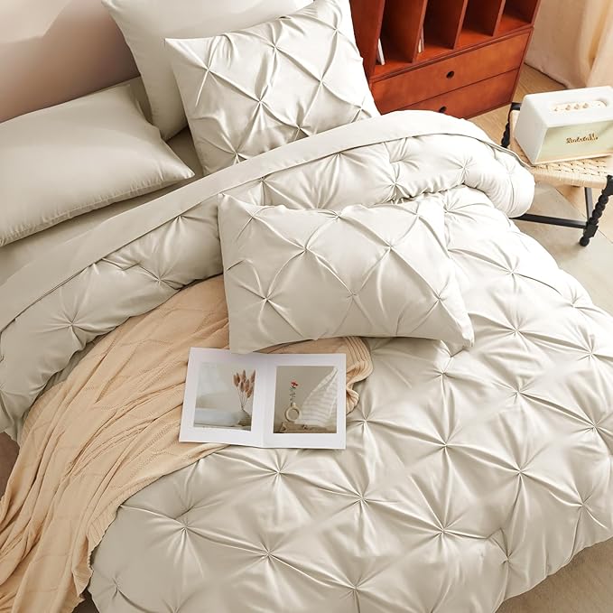 CozyLux California King Comforter Set Beige - Image 4