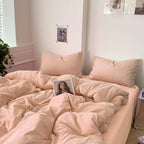 Nanko Peach Coral King Size Comforter Set, Soft Microfiber Down Alternative by NANKO