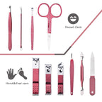 HANTEKAS Manicure Set 10 in 1 Stainless Steel, Nail Clippers Scissors Pedicure - Image 7