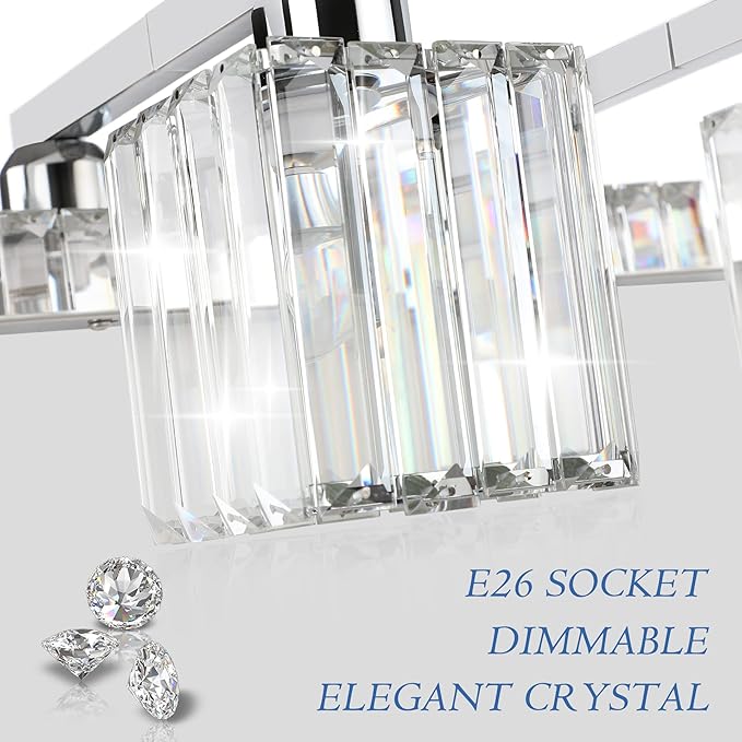 Aipsun Bathroom Light Fixtures Crystal Modern Vanity Lighting Fixtures 4 Light - Image 7