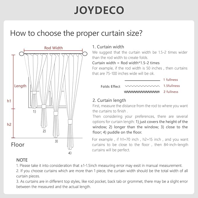 Joydeco Customized Curtains, 100% Blackout Curtains - Image 9