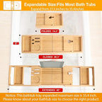 Banlilu Premium Natural Bamboo Expandable Bathtub Tray Caddy, Luxury Spa-Like - Image 4