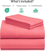 LuxClub 4 PC Sheet Set Bed Sheets Deep Pockets 16" Eco Friendly Wrinkle Free - Image 2