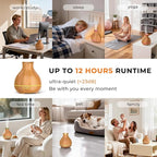 BZseed Aromatherapy Essential Oil Diffuser 550ml 12 Hours Wood Grain Aroma - Image 4