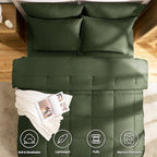CozyLux King Size Comforter Set Olive Green - Image 2