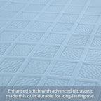 Yiran Ash Blue Quilt Set Queen Size, 3 Piece Reversible Bedspreads Bedding Set - Image 5