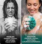 DadyMart Shower Loofah Sponge Pouf – XL Exfoliating Bath Puff Body Scrubber - Image 7