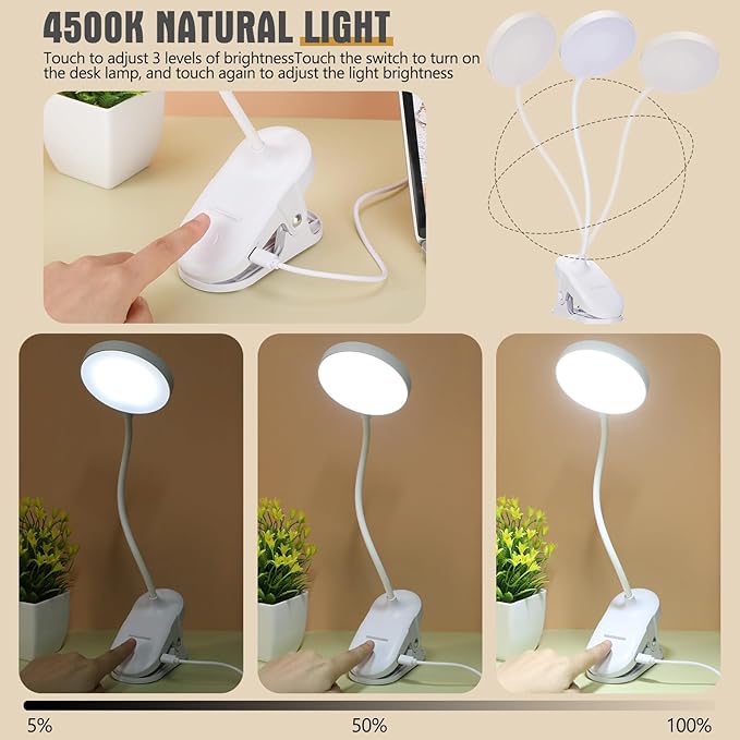 Retisee 12 Pcs Clip on Lamp Bulk LED Reading Light Book Lamp Clamp - Image 5
