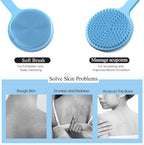 2 Pack Back Scrubber for Shower, 17in Lengthen Long Handle Body Brush, Double - Image 6