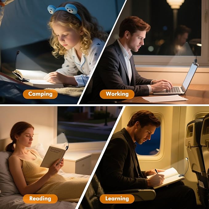 2 Pack 10 LED Rechargeable Book Light - Image 3