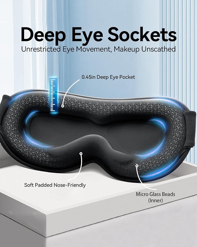 FACEMOON Sleep Mask for Men & Women – 3D Weighted Design, 100% Blackout - Image 2