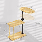 Bathtub Tray Table, Freestanding Bath Side Table Tub Tray Caddy, 3 Layer Bamboo - Image 2