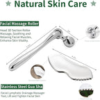 LeMeeOly Stainless Steel Gua Sha Facial Tools Metal GuaSha Tool - Image 2