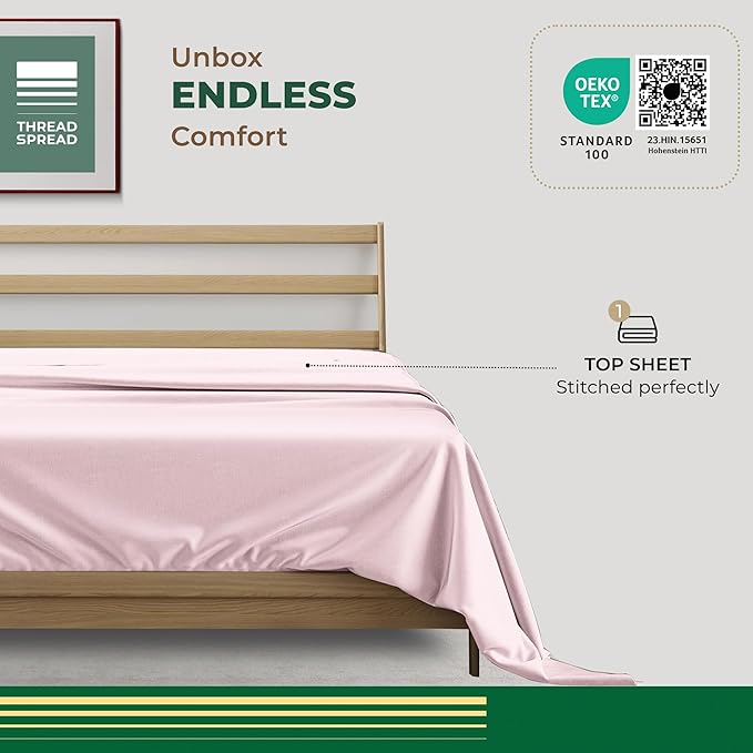 THREAD SPREAD 100% Organic Cotton Percale Flat Sheet King Size - Image 3