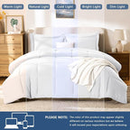 CozyLux Oversized Queen Comforter Sets White, 7 Pieces Bed in a Bag, 98x98 Box - Image 5