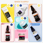 YEOUTH Skin Care Set: Vitamin C Face Wash, Vitamin C & Retinol Serum, Face Cream - Image 5