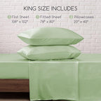 MR&HM Satin Bed Sheets with Elastic Corner Straps, King Size Sheets Set - Image 7