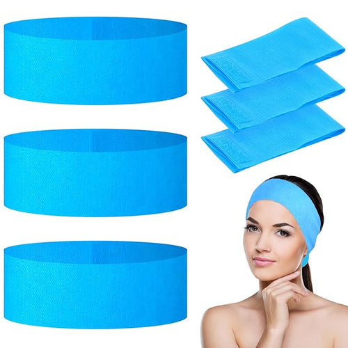 128 Pieces Disposable Spa Facial Headbands Stretch Non-Woven Facial Headband by PINKXHY