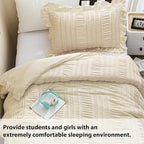 WONGS BEDDING Comforter Set Twin, 3 Pieces Ruffle - Image 3