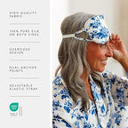 Fishers Finery 25 Momme Mulberry Silk Travel Sleep Mask |Adjustable Strap - Image 2