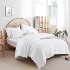 weigelia Twin Comforter Set White Comforter 2 Pieces Boho Solid Color Bedding by WEIGELIA