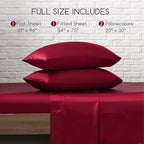 MR&HM Satin Bed Sheets, Full Size Sheets Set - Image 7