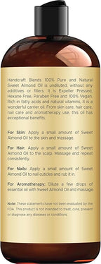 Handcraft Blends Sweet Almond Oil | 100% Pure and Natural | Bath & Body Oil | - Image 2