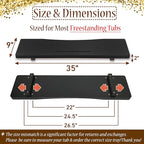 Stylish Black Bamboo Bathtub Tray Caddy - Image 2