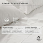 Linen Home 100% Cotton Percale Weave Fitted Sheet, Twin Size, 1 Deep Pocket - Image 2