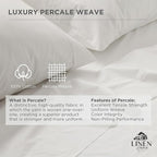 Linen Home 100% Cotton Percale Weave Fitted Sheet, Queen Size, 1 Deep Pocket - Image 2